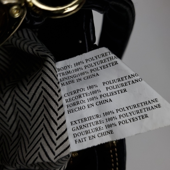 Steve Madden Black Hobo Shoulder Handbag With Gold Detailing - Picture 16 of 16